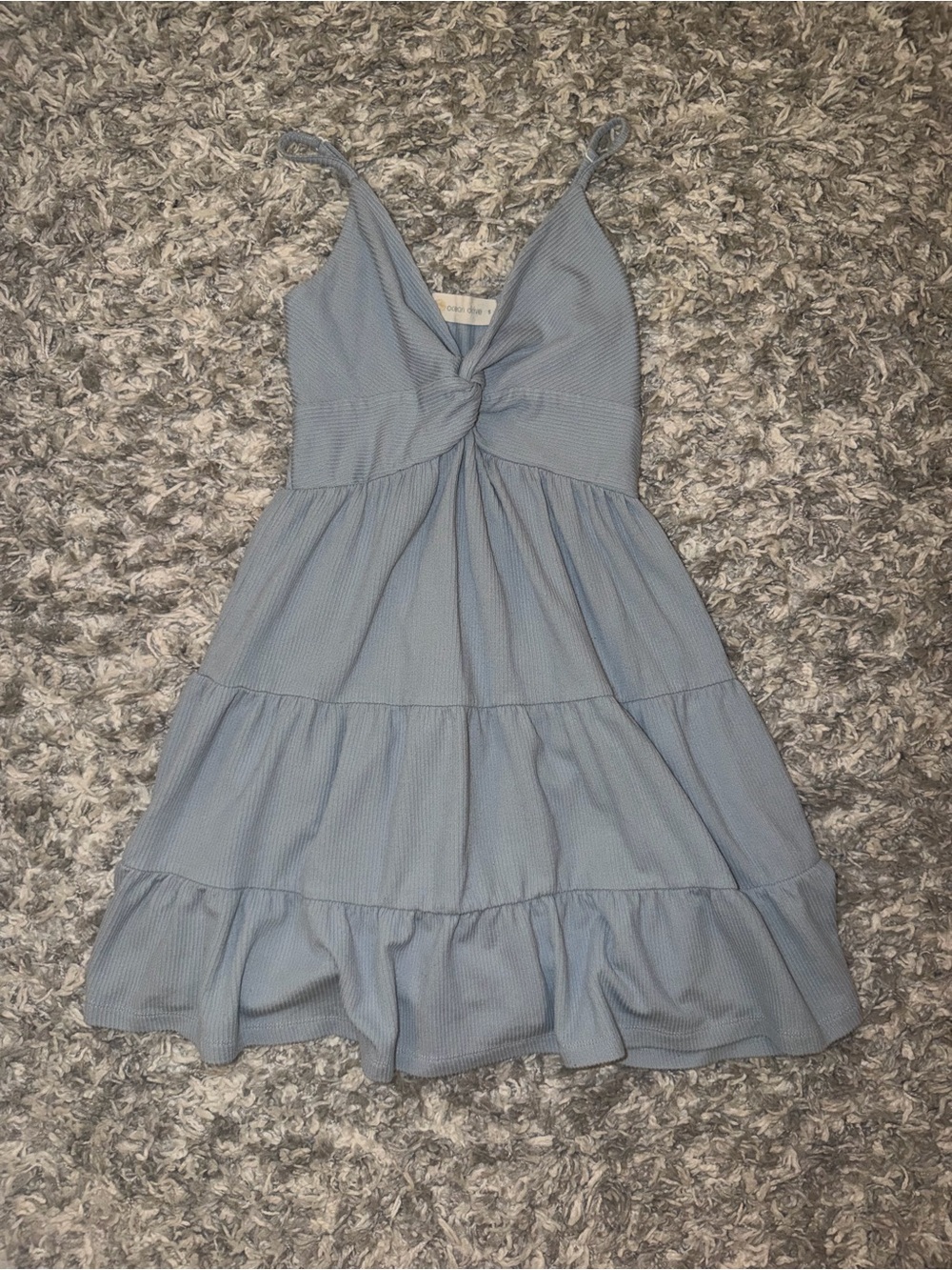 Light Blue Ruffle Mini Dress